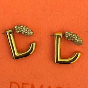 EUC DEMARSON Crystal Nude Dash Earrings